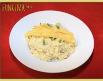 Plato de Bruno: risoto de champiñones y setas con queso